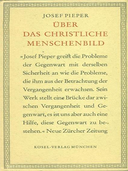 Uber das christliche menschenbild - copertina