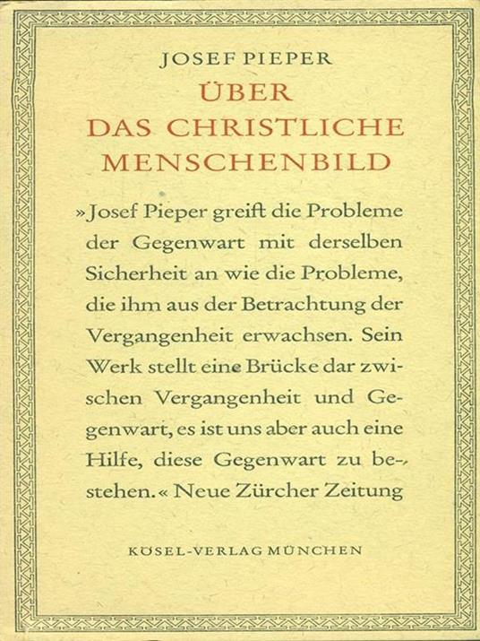 Uber das christliche menschenbild - copertina