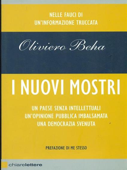I nuovi mostri - Oliviero Beha - copertina