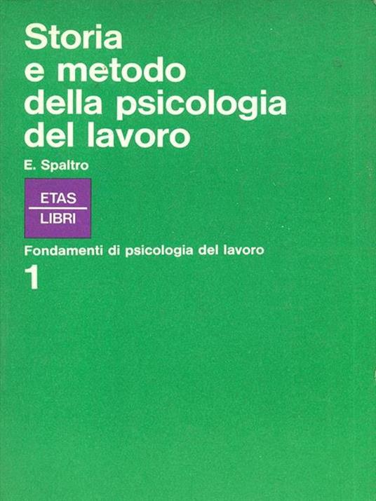 Storia e metodo della psicologia del lavoro - copertina