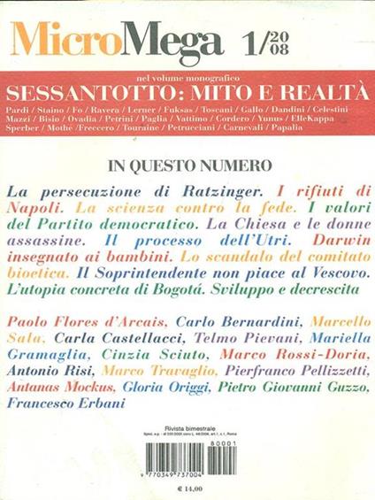 Micromega 1/2008 - copertina