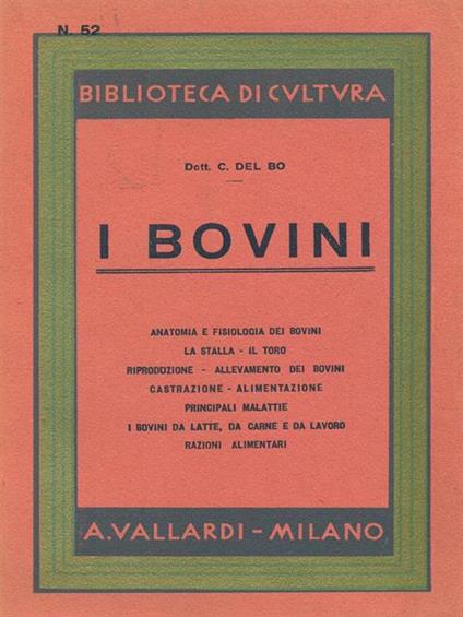 I bovini - C. Del Bo - copertina