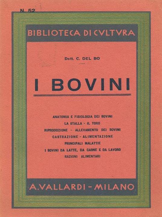 I bovini - C. Del Bo - copertina