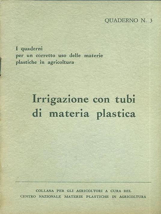 Irrigazione con tubi di materia plastica - copertina