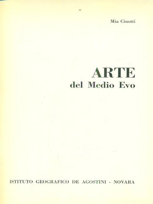 Arte del medio Evo - Mia Cinotti - copertina