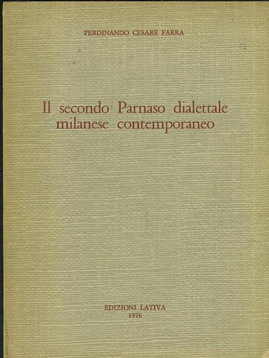 Il secondo Parnaso dialettale milanese contemporaneo - Ferdinando Cesare Farra - copertina