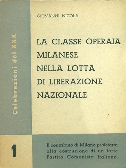 La classe operaia milanese nella lotta di liberazione nazionale - copertina