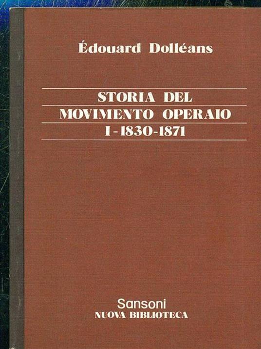 Storia del movimento operaio I. 1830-1871 - copertina