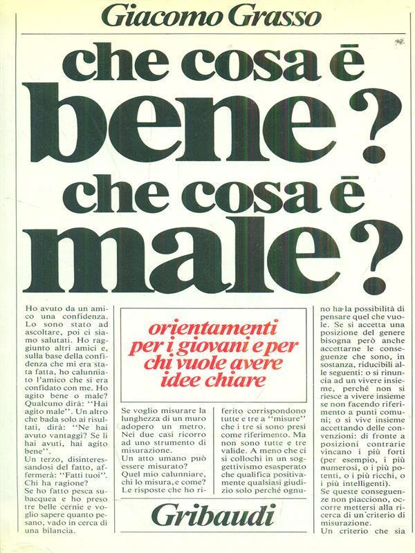 Che cosa é bene? Che cosa é male?