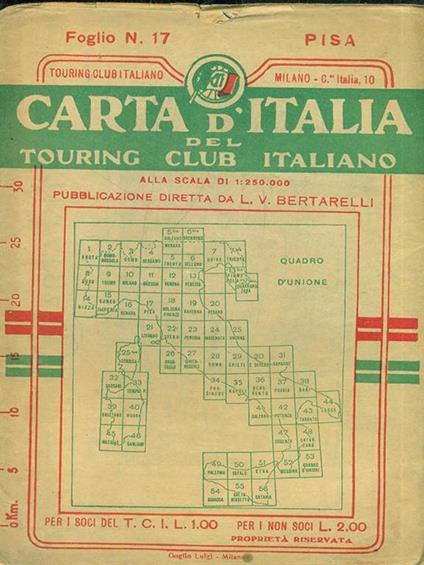Carta d'Italia. Foglio 17: Pisa - Luigi V. Bertarelli - copertina