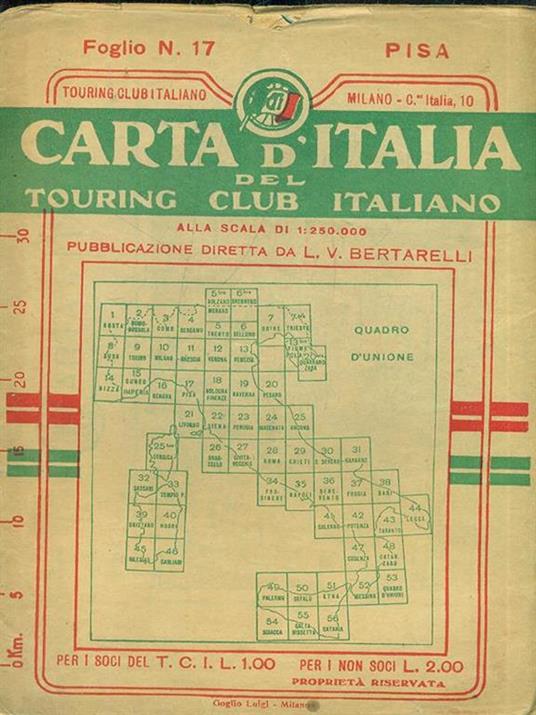 Carta d'Italia. Foglio 17: Pisa - Luigi V. Bertarelli - copertina