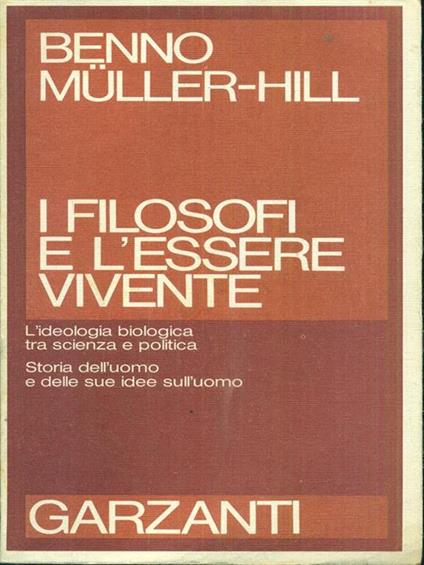 I filosofi e l'essere vivente - copertina