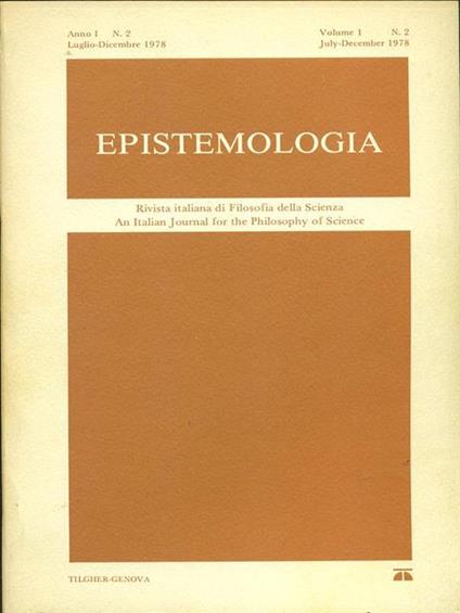 Epistemologia n. 2-1978 - copertina