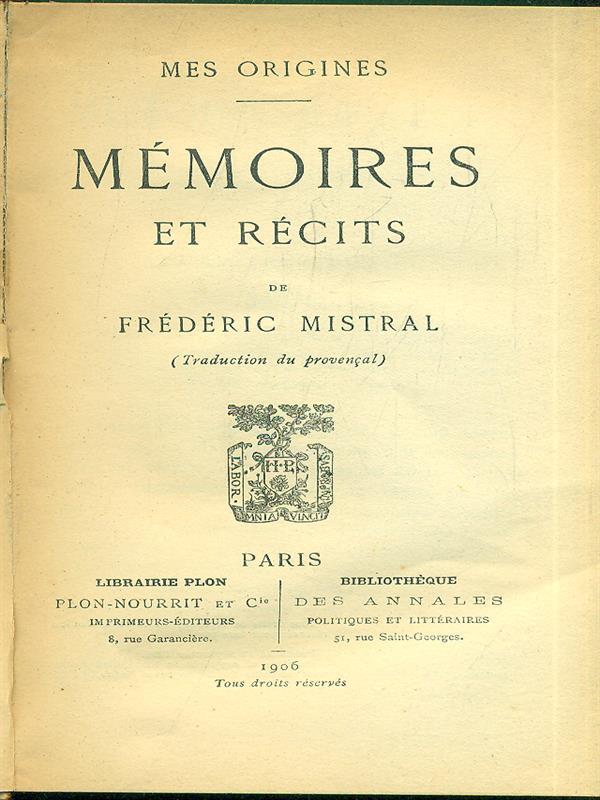 Memoires et recits