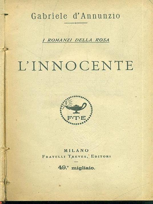 L' innocente - Gabriele D'Annunzio - copertina