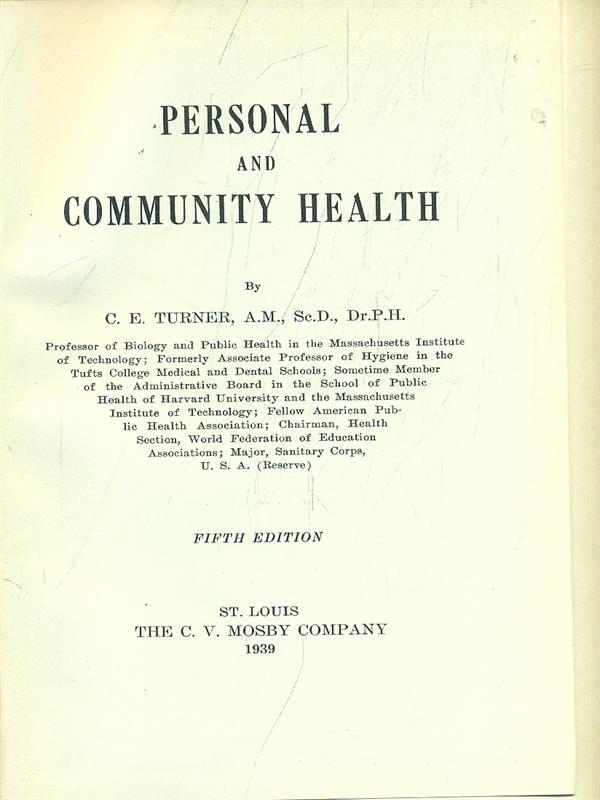Personal and community health