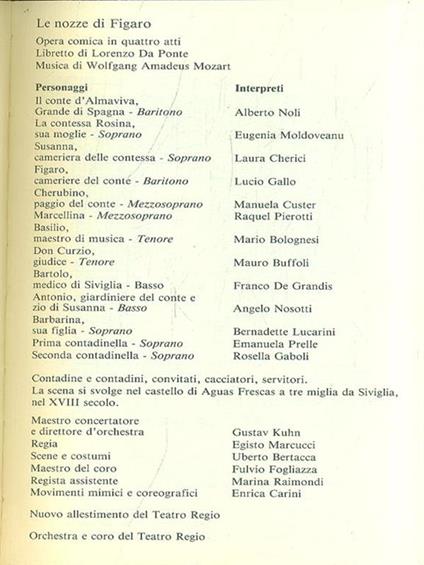 Le nozze di Figaro - copertina