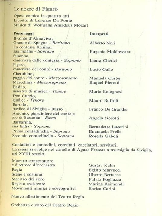 Le nozze di Figaro - copertina