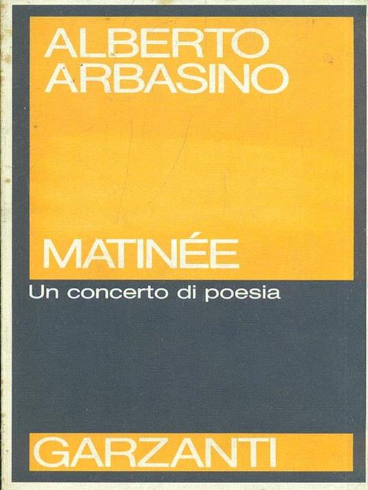 Matinee - Alberto Arbasino - copertina