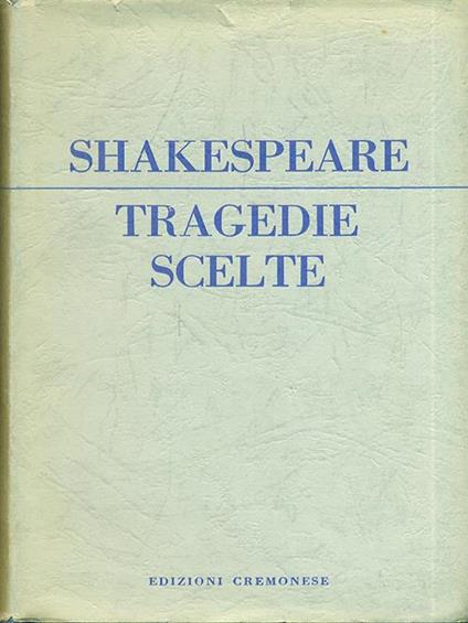 Tragedie scelte - William Shakespeare - copertina