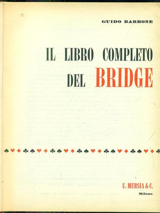 Il libro completo del Bridge - Guido Barbone - copertina