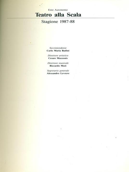 Cavalleria rusticana 6. Stagione 1987/88 - Pietro Mascagni - copertina