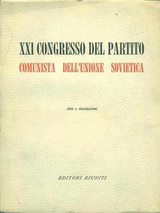 Xxi Congresso del partito comunista dell'unione sovietica - copertina