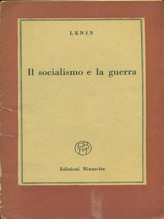 Il socialismo e la guerra - Lenin - copertina