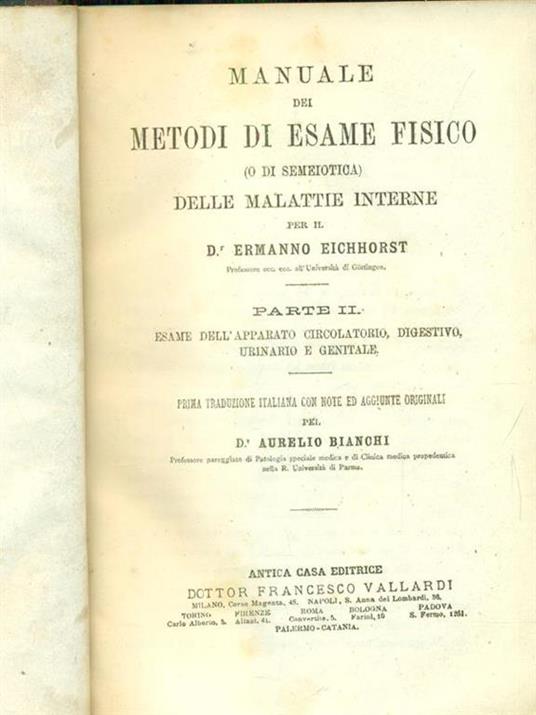 Manuale dei metodi di esame fisicovol 2 - copertina