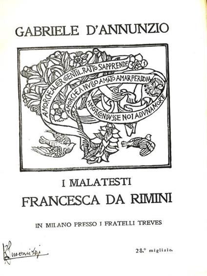 Francesca da Rimini - Gabriele D'Annunzio - copertina