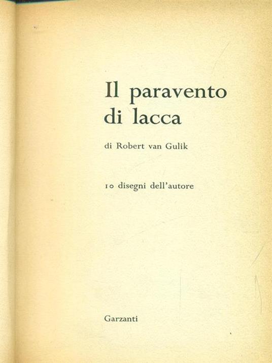 Il paravento di lacca - Robert van Gulik - copertina