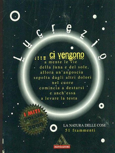 La natura delle cose - Tito Lucrezio Caro - copertina