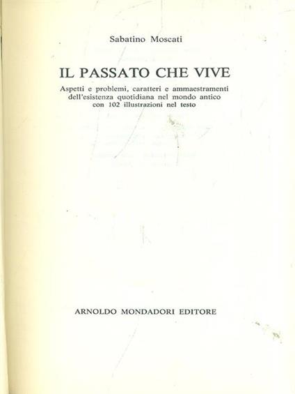 Il passato che vive - Sabatino Moscati - copertina