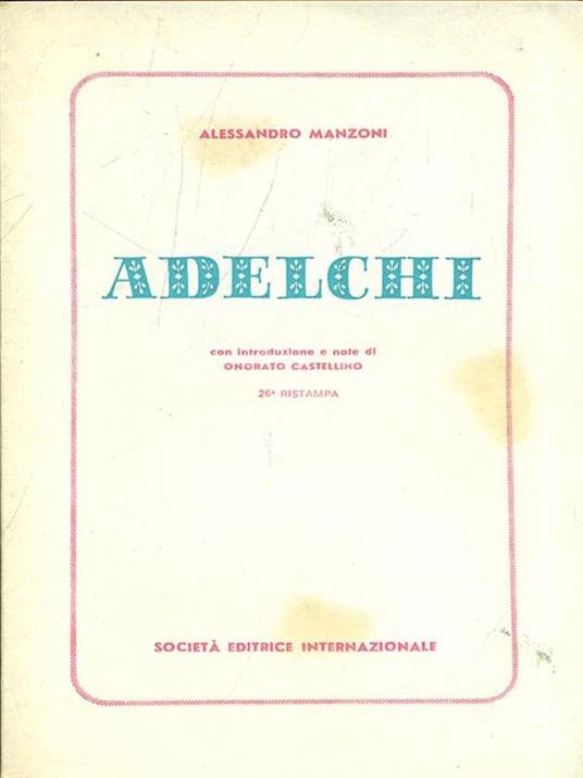 Adelchi - Alessandro Manzoni - copertina