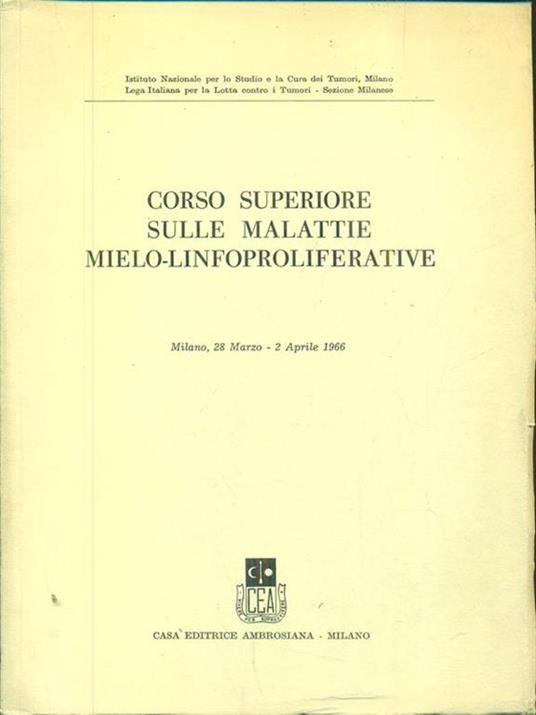 Corso superiore sulle malattie mielo-linfoproliferative - copertina