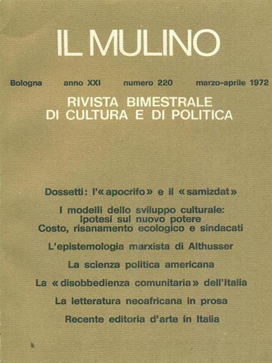 Il Mulino 220 / marzo-aprile 1972 - copertina