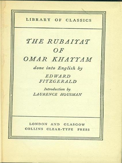 The rubaiyat of Omar Kharram - copertina