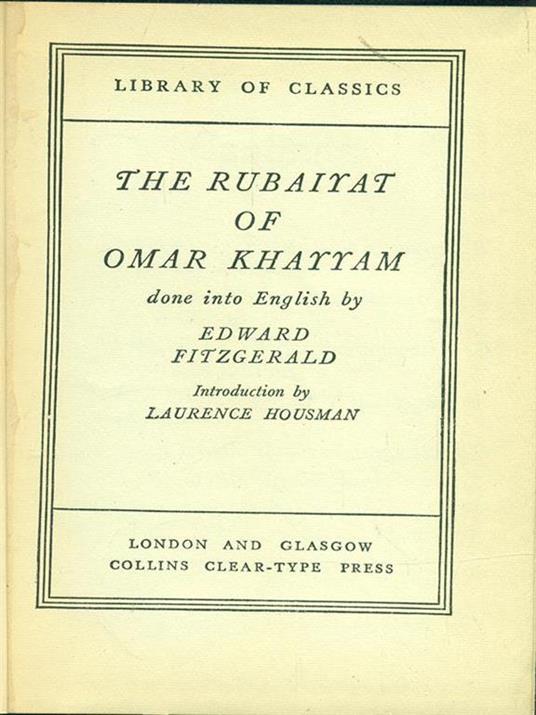 The rubaiyat of Omar Kharram - copertina