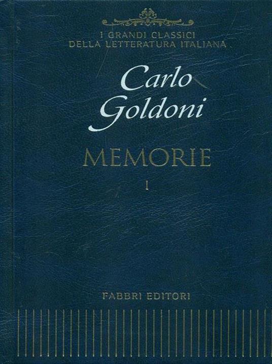 Memorie I - Carlo Goldoni - copertina