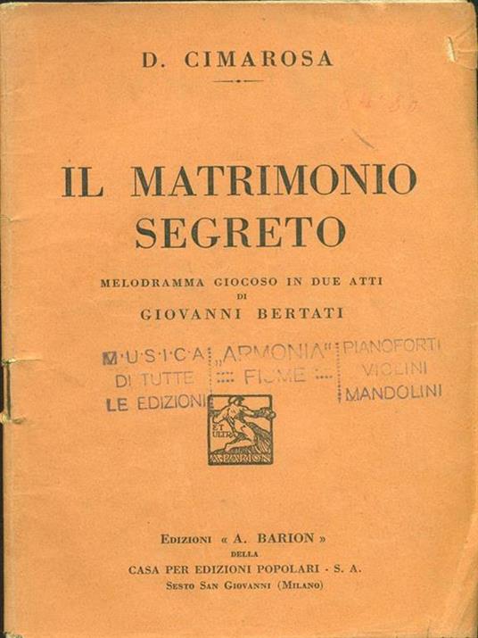 Il matrimonio segreto - copertina