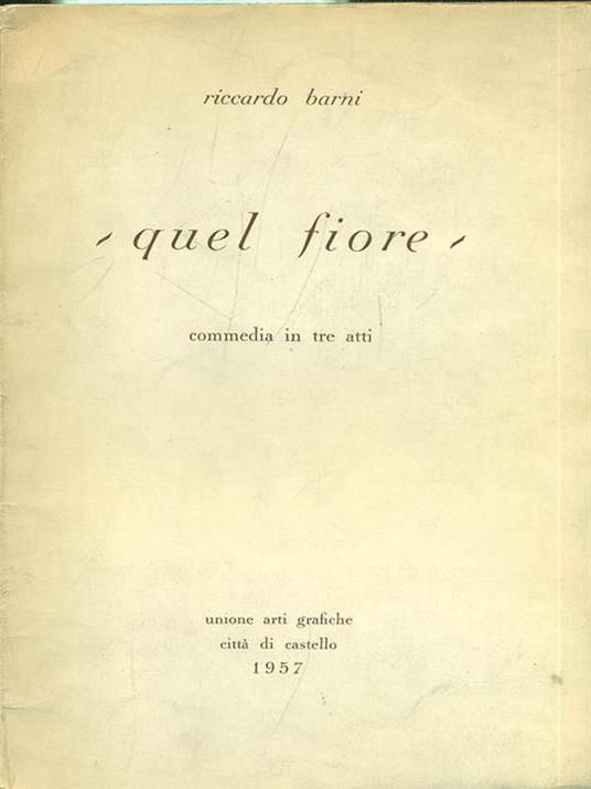 Quel fiore - Riccardo Barni - copertina