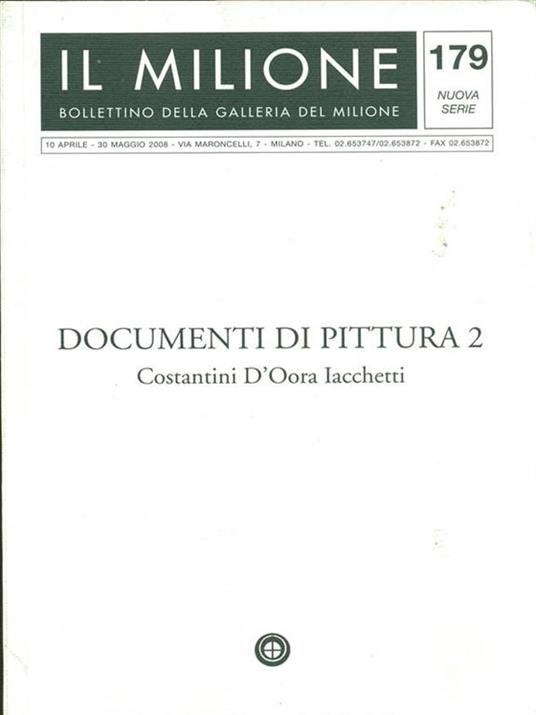 Documenti di pittura 2 - copertina