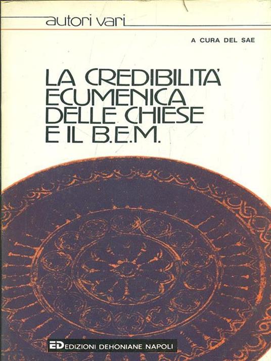 La credibilità ecumenica delle Chiese e il B. E. M - copertina