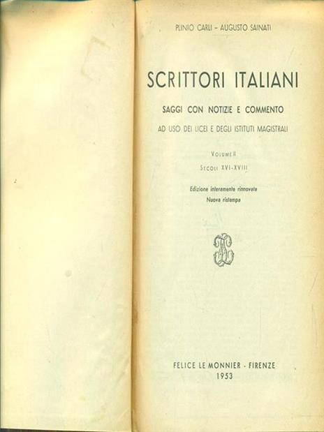 Scrittori italiani. Vol. II - Gian Rinaldo Carli,Augusto Sainati - 3