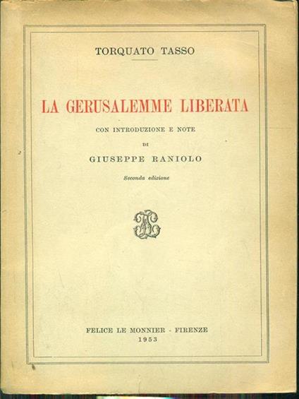 La gerusalemme liberata - Torquato Tasso - copertina
