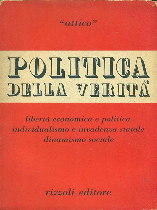 Politica della verità - copertina