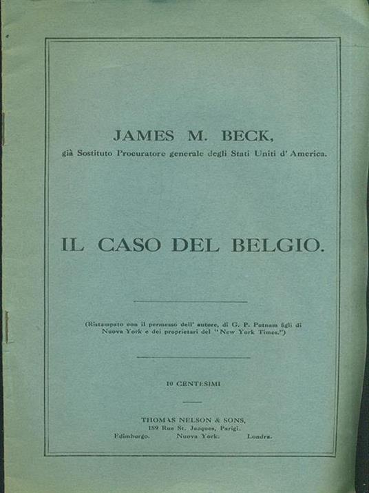 Il caso del Belgio - James M. McPherson - copertina