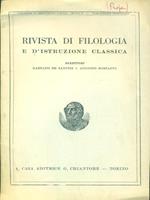 Rivista di filologia e d'istruzione classica