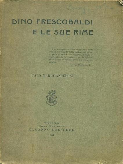Dino Frescobaldi e le sue rime - copertina