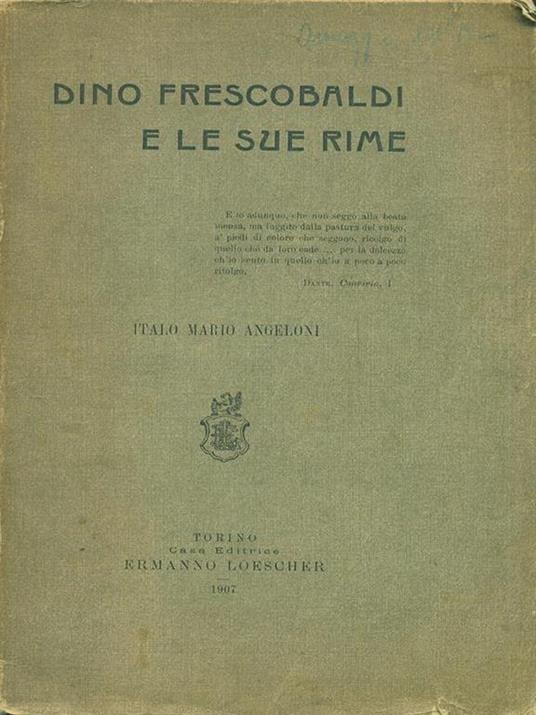 Dino Frescobaldi e le sue rime - copertina